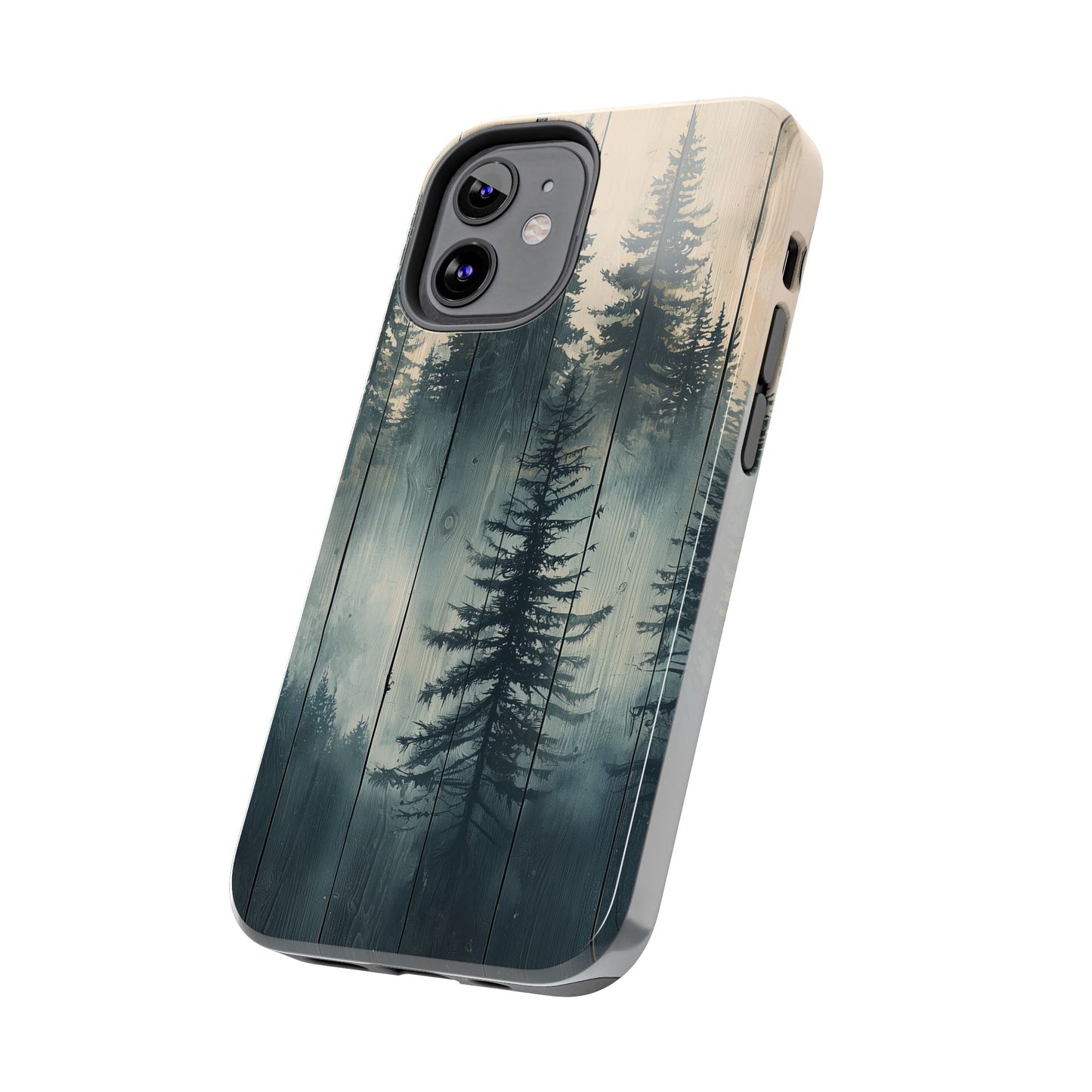 Misty Pine Forest Iphone Case - Nature-Inspired Wood Design Protective Cover