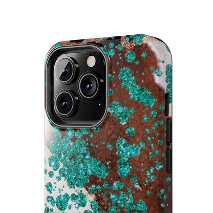 Teal Glitter Cowhide - iPhone Series Case