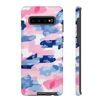 Samsung Galaxy Case: Dynamic Pink & Navy Brushstroke Art