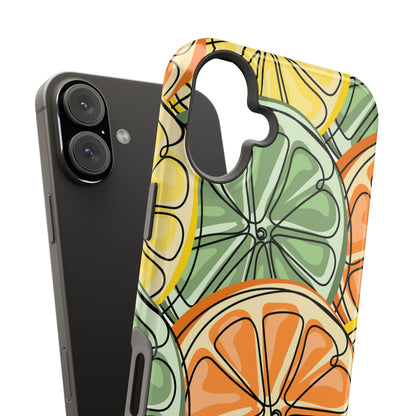 Citrus Zest Tough MagSafe iPhone Case – Bold Lime, Lemon, and Orange Design, Shockproof Protection