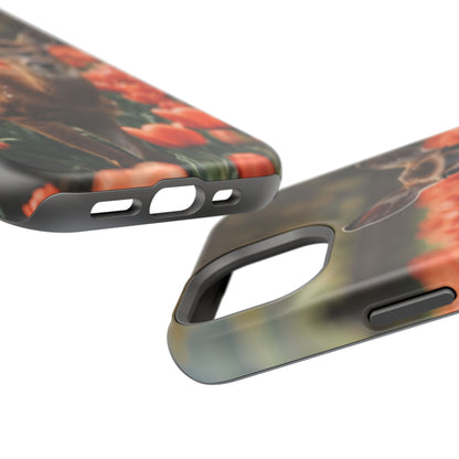 Fawn Among Tulips MagSafe iPhone Case