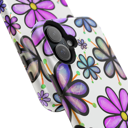 Whimsical Lavender Floral MagSafe iPhone Case – Ultra-Slim, High-Gloss Finish