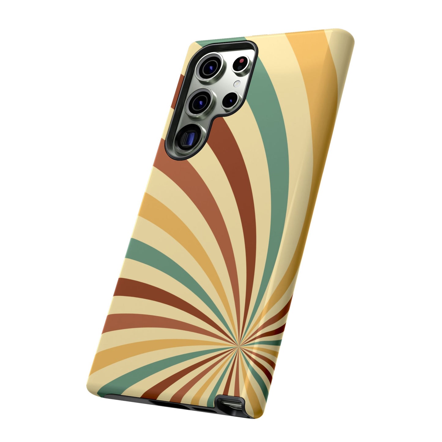 Earthy Retro Swirl Samsung Galaxy Case – Dual-Layer Protection with 70s-Inspired Earth Tones