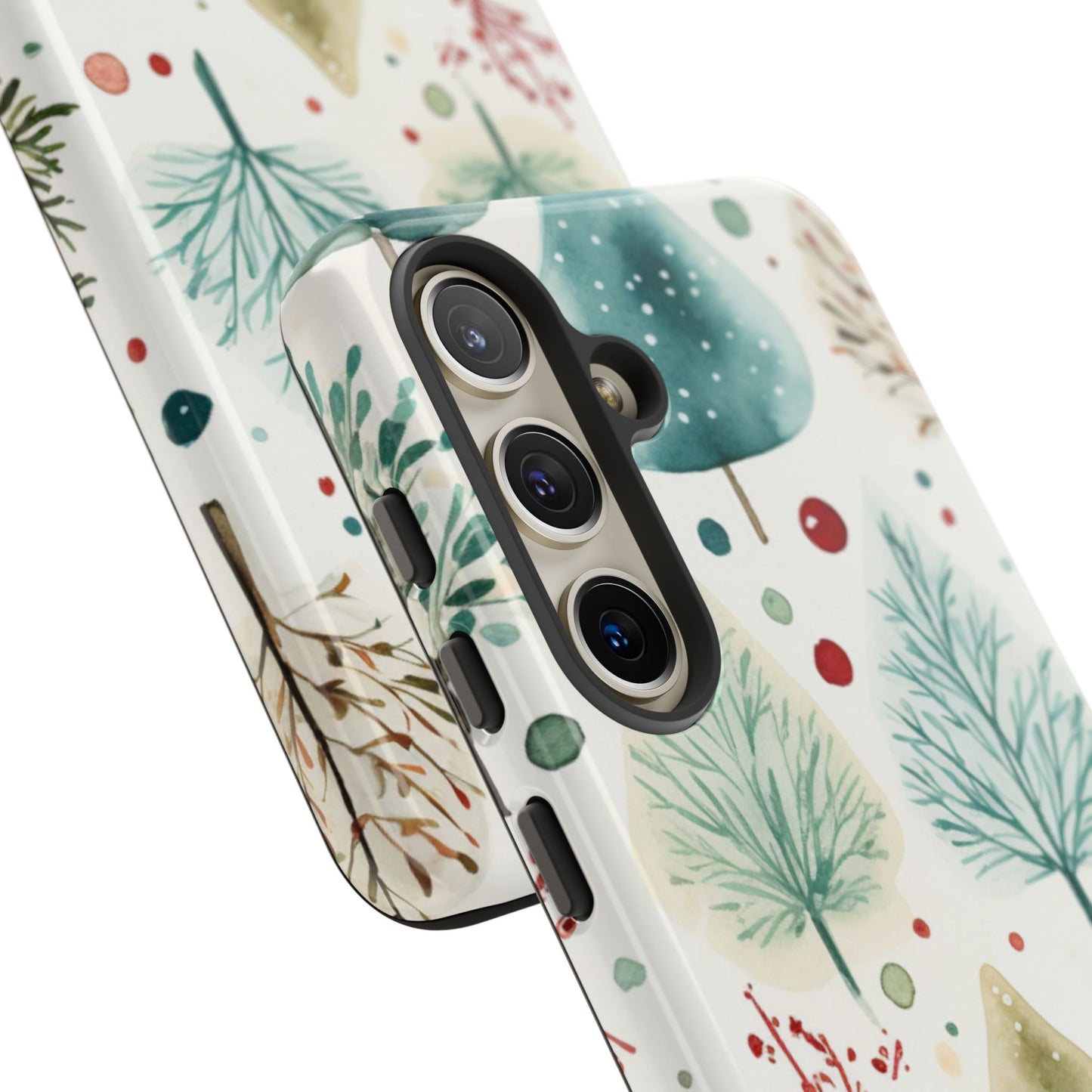 Watercolor Winter Trees Samsung Galaxy Case – Nature-Inspired, Holiday Theme Protective Cover