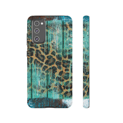 Turquoise Rustic Leopard Wood - Samsung Galaxy Series Case