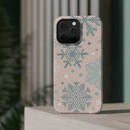 Winter Snowflakes MagSafe iPhone Case – Shockproof, Smooth Matte Finish, Dual-Layer Protection