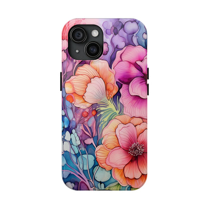 Bright Watercolor Floral Splash iPhone Series Case – Bold Artistic Design