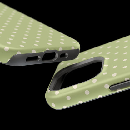 Sage Green Polka Dots – MagSafe iPhone Case