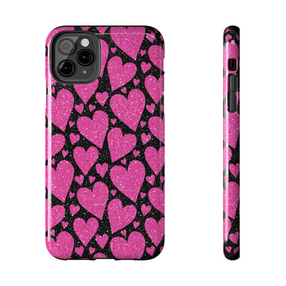 Glitter Hearts iPhone Case