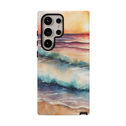 Sunset Waves Samsung Galaxy Case – Vibrant Watercolor Design