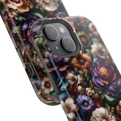 Floral Elegance MagSafe Compatible iPhone Case – Protective Dual-Layer Design with Vibrant Full-Wrap Print