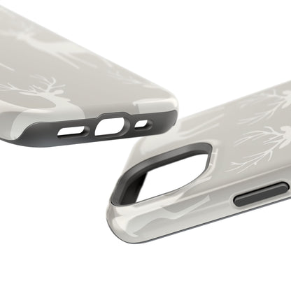 Elegant White Reindeer Pattern – MagSafe iPhone Series Case