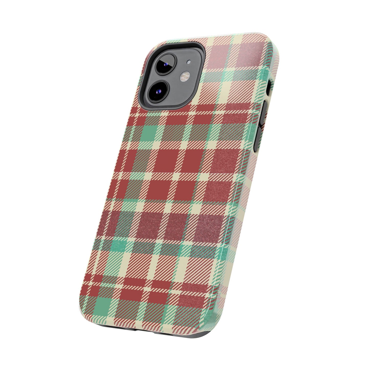 Red & Cream Vintage Plaid – Durable & Stylish iPhone Case