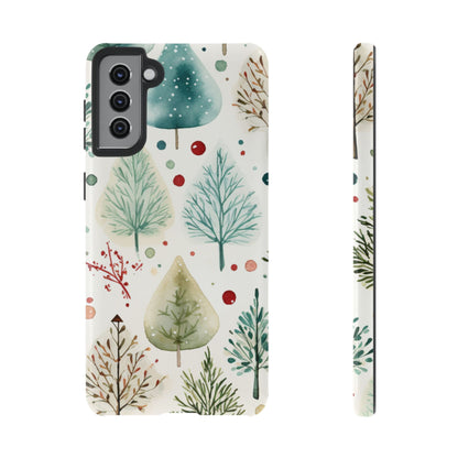 Watercolor Winter Trees Samsung Galaxy Case – Nature-Inspired, Holiday Theme Protective Cover