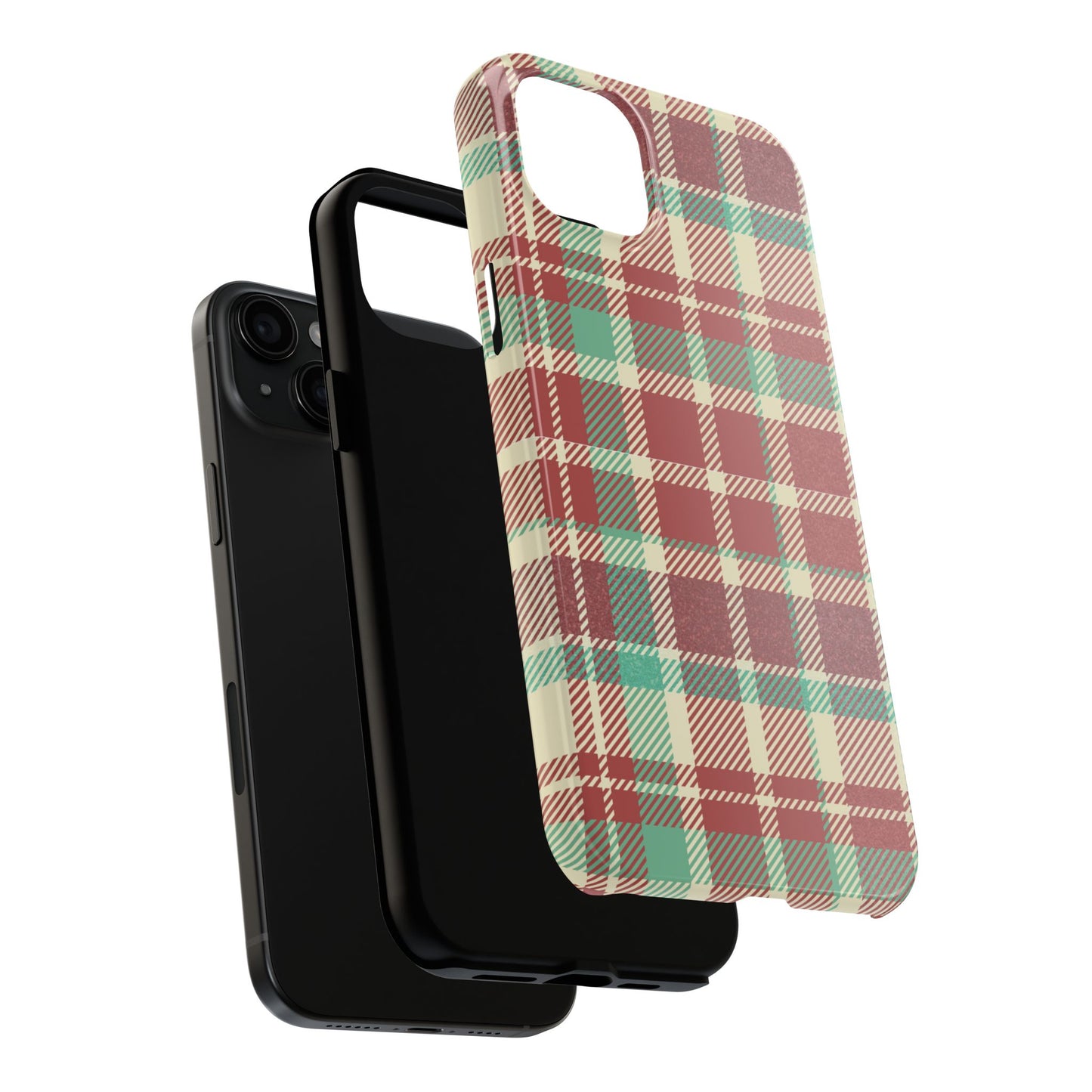 Red & Cream Vintage Plaid – Durable & Stylish iPhone Case