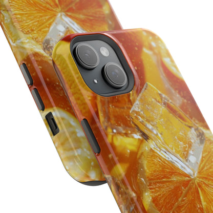 Citrus Orange Splash MagSafe iPhone Case – Dual-Layer Tough Protection, Vibrant Summer Design