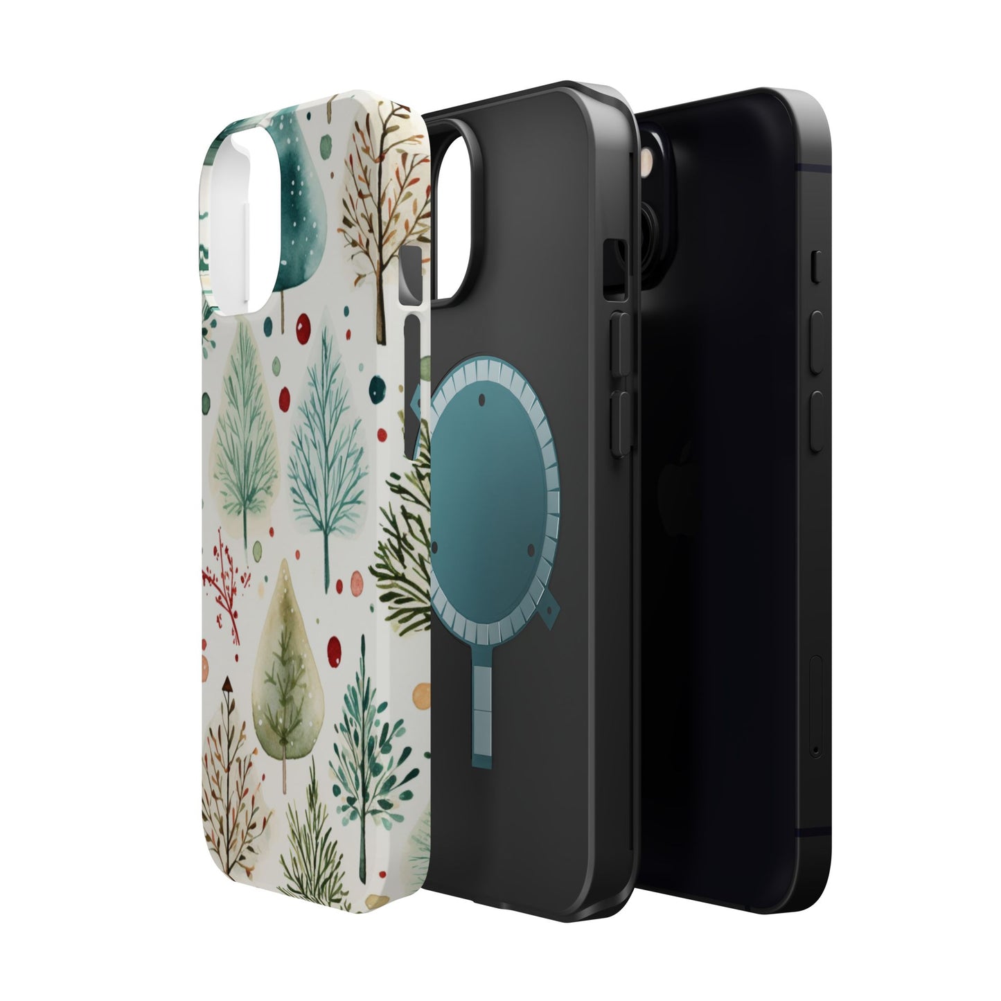 Watercolor Winter Trees MagSafe iPhone Case – Nature-Inspired, Holiday Theme Protective Cover