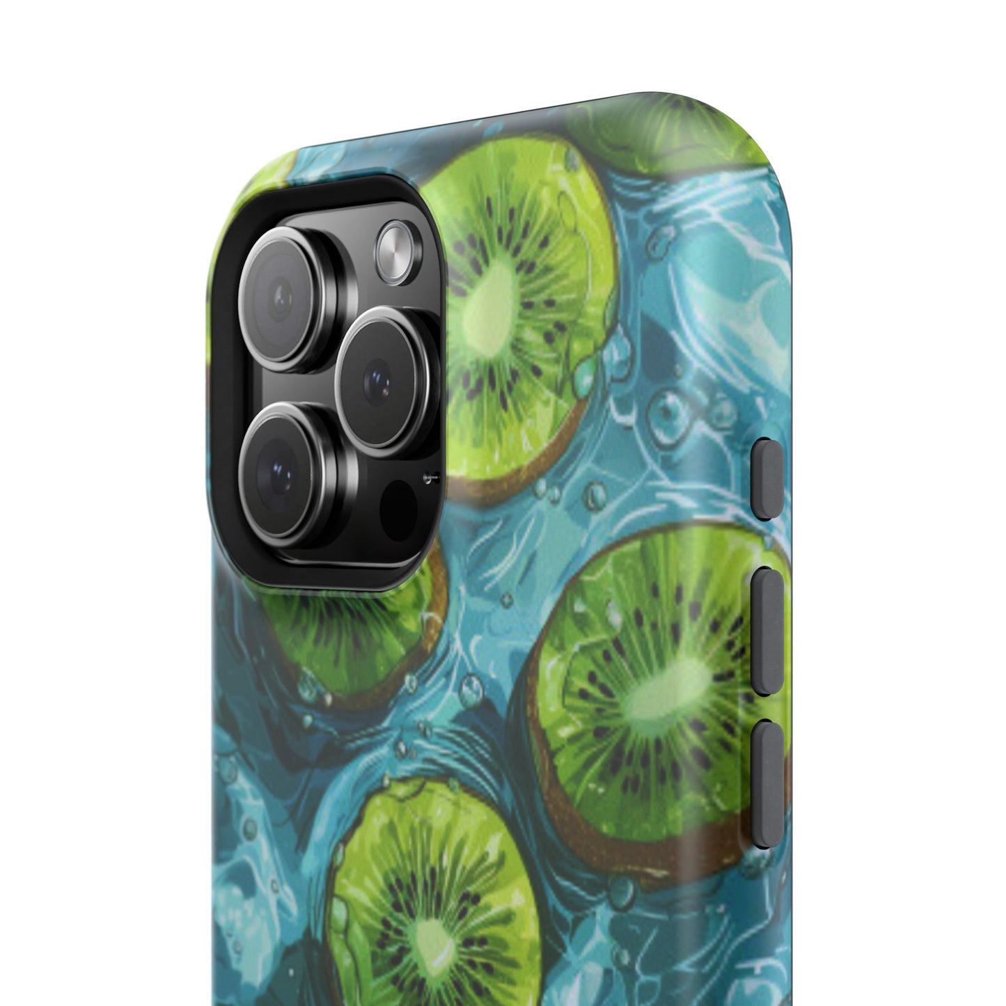 Tropical Kiwi Splash MagSafe iPhone Case – Tough Dual-Layer, Vibrant Summer Design