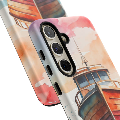 Sunset Sail Watercolor Boat – Samsung Galaxy Series Case