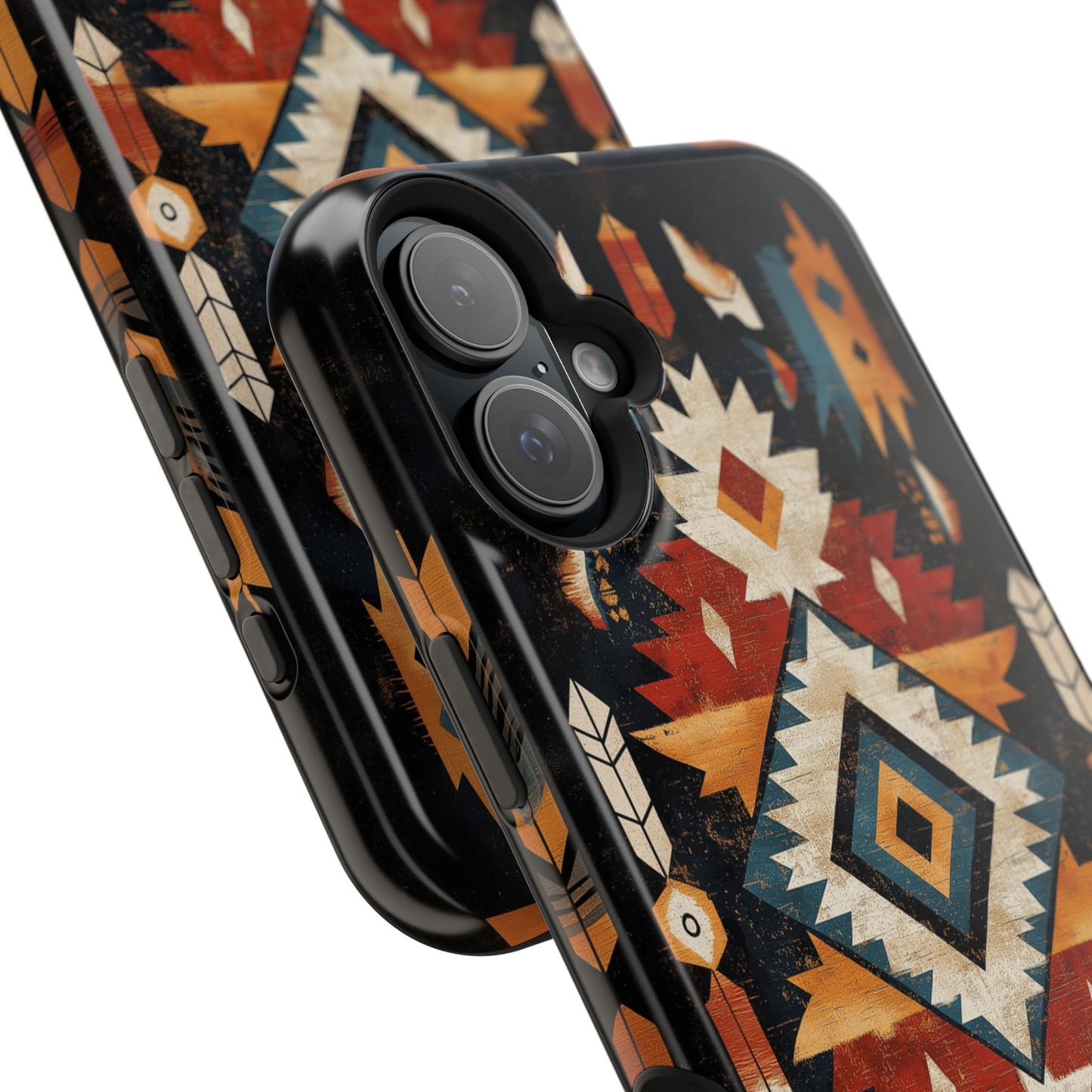 Southwestern Arrow & Diamond Tough MagSafe iPhone Case – Bold Tribal Design, Dual-Layer Protection