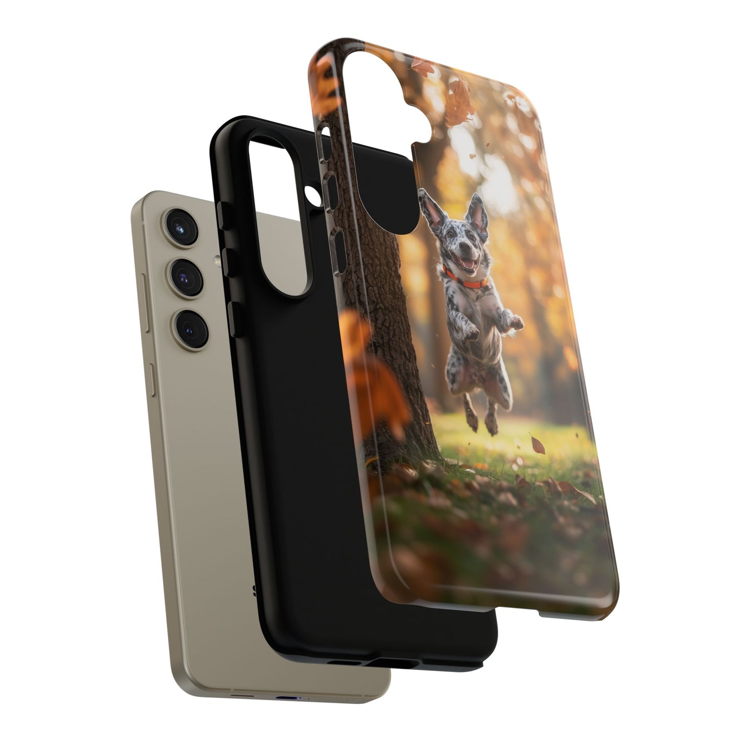 Energetic Blue Heeler Forest Pup Samsung Galaxy Case – Durable Outdoor-Inspired Design