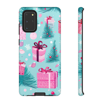 Festive Pink Christmas Gifts and Evergreen Samsung Galaxy Case – Holiday Theme, Protective Cover