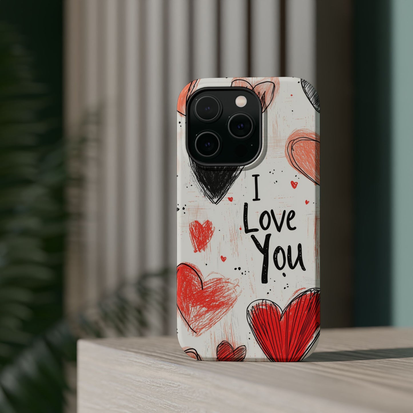 Romantic "I Love You" Heart Sketch - MagSafe Compatible Case