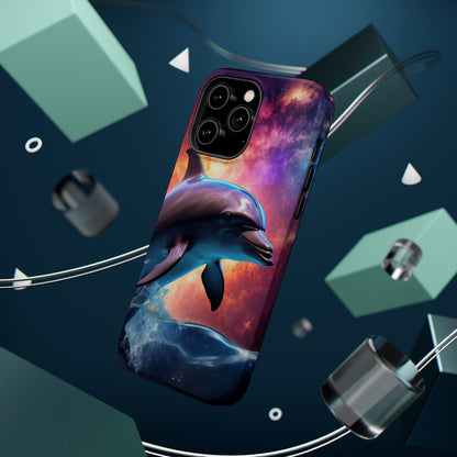 Cosmic Dolphin Galaxy Art - MagSafe-Compatible Case