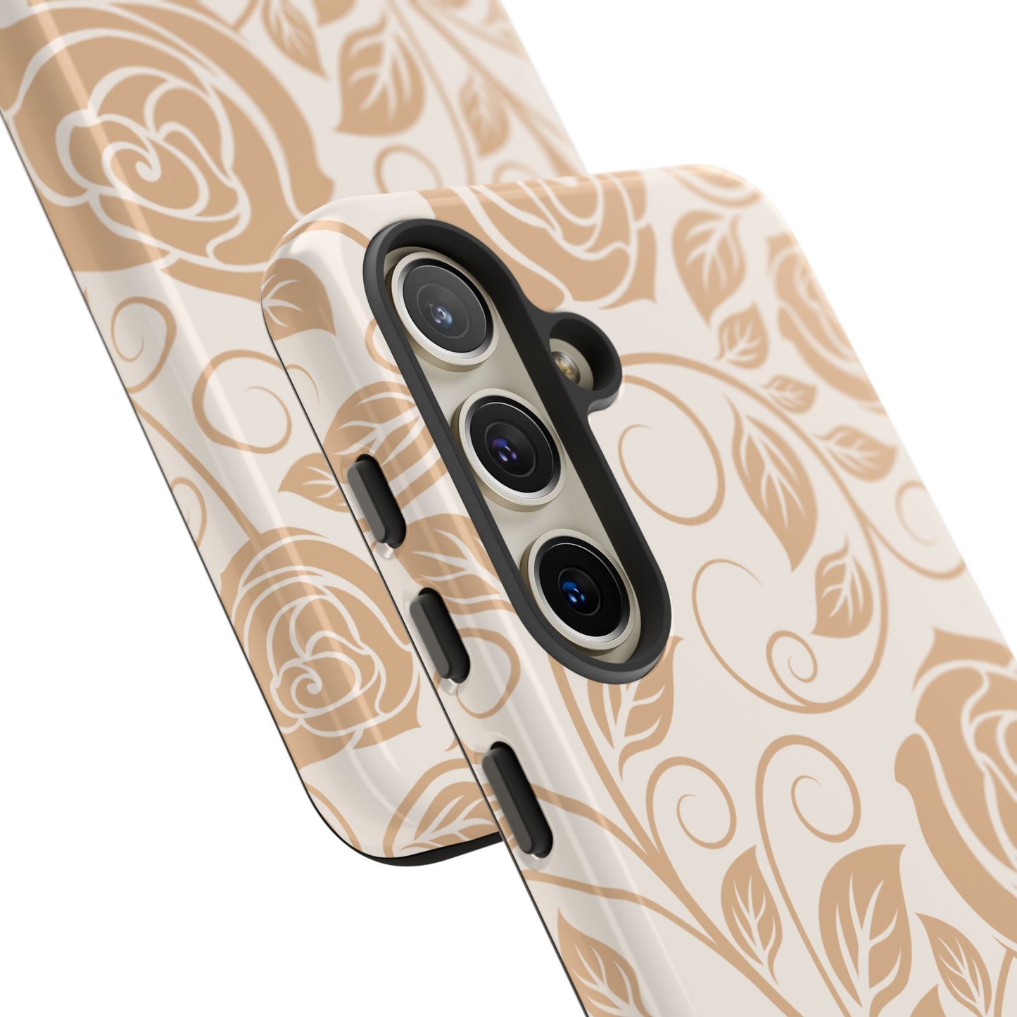 Vintage Rose Vine Tough Samsung Galaxy Case – Elegant Floral Pattern with Dual-Layer Protection