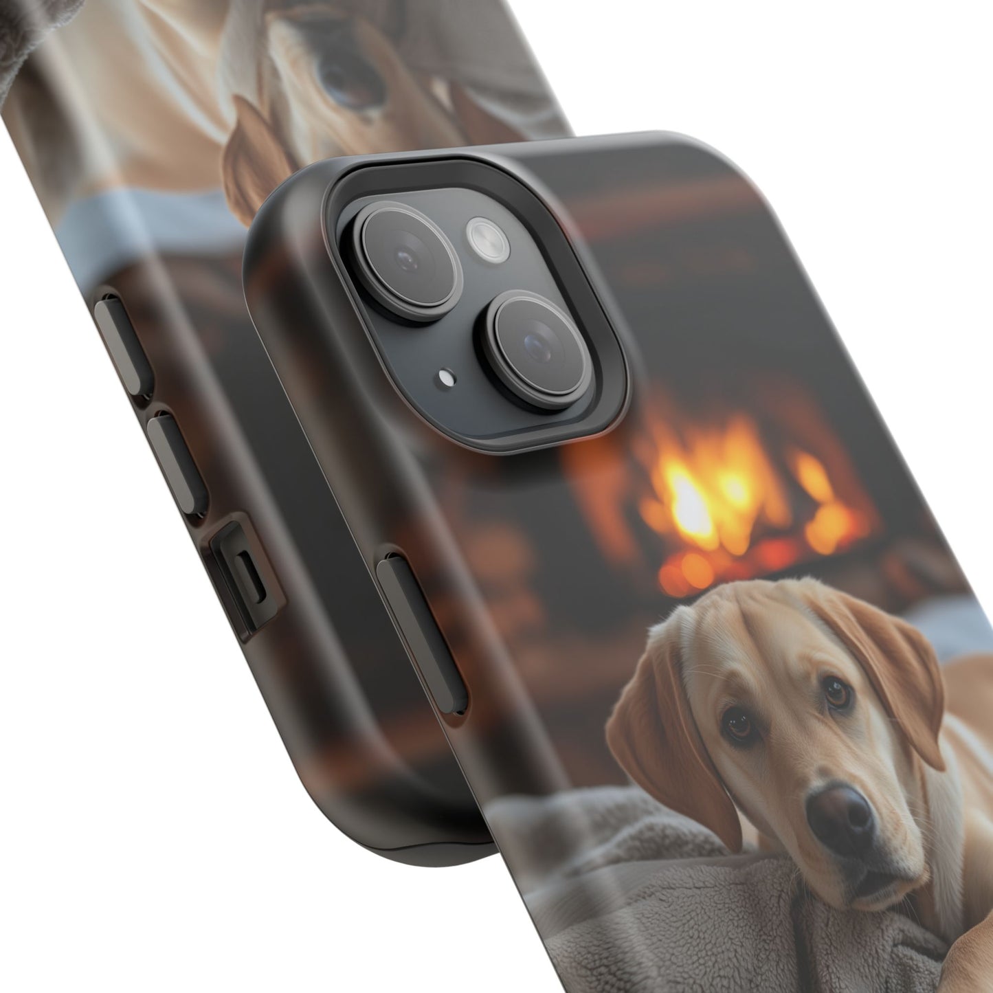 Cozy Golden Retriever by the Fireplace - MagSafe Case