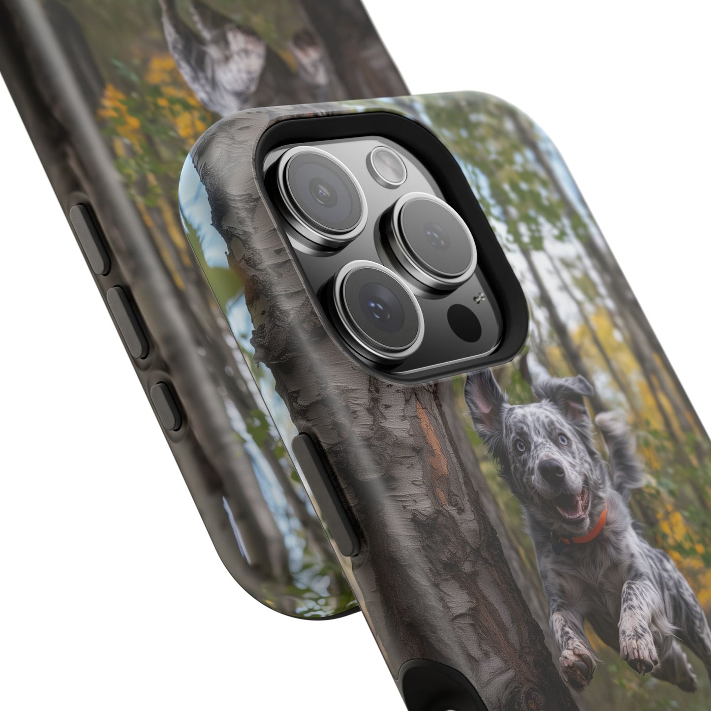 Happy Forest Dog MagSafe iPhone Case – Nature-Inspired Protective Cover