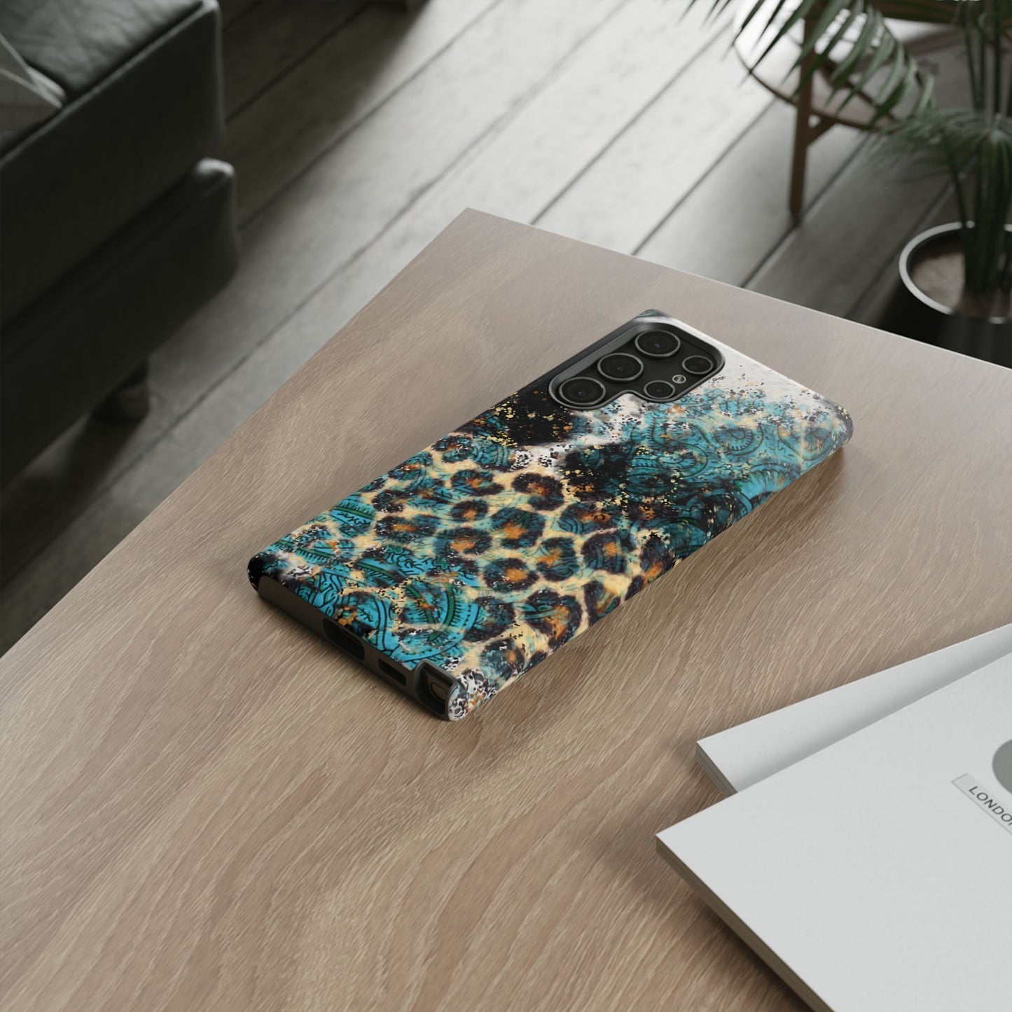 Turquoise Paisley Cowhide Leopard - Samsung Galaxy Series Case