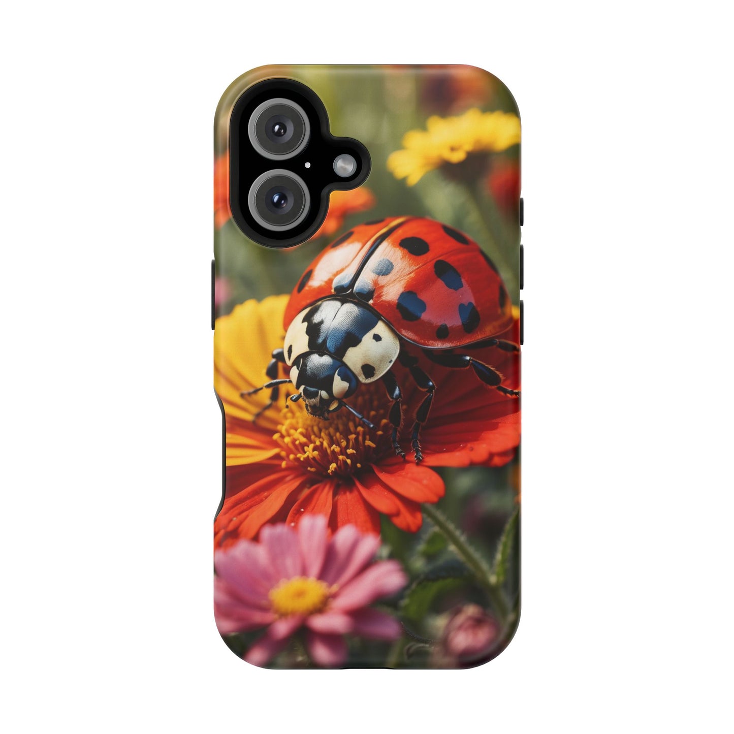 Ladybug on Orange Daisy - MagSafe iPhone Case