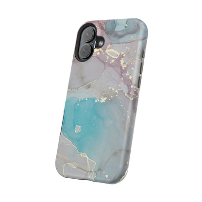 Sky Blue & Purple Marble Wave – MagSafe Case with Dreamy Marble Design