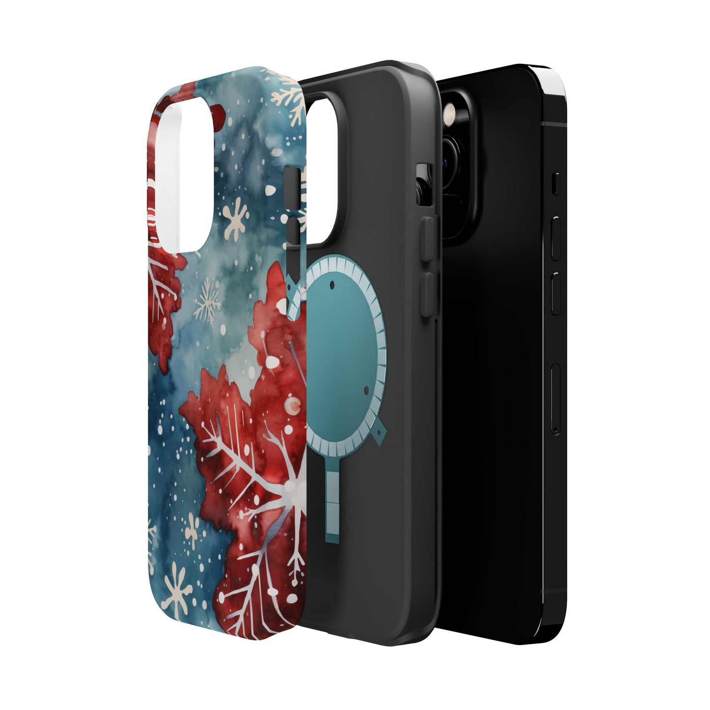 Crimson Snowflake Charm – MagSafe iPhone Case