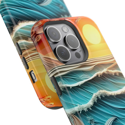 Tropical Sunset Paper Art Ocean – iPhone Series Case