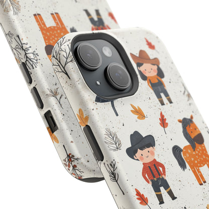 Cowboy Adventures Tough MagSafe iPhone Case – Cute Western Theme, Dual-Layer Protection