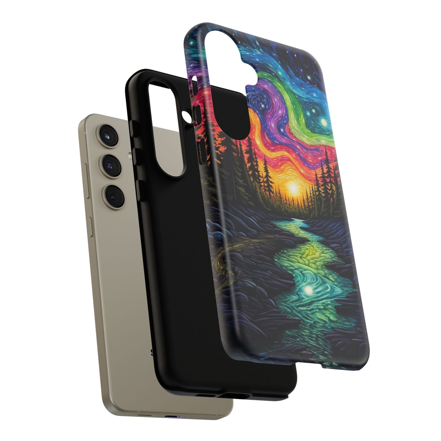 Celestial Nightscape Samsung Galaxy Case – Vibrant River and Starry Sky Design