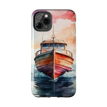 Sunset Sail Watercolor Boat – iPhone Series Case