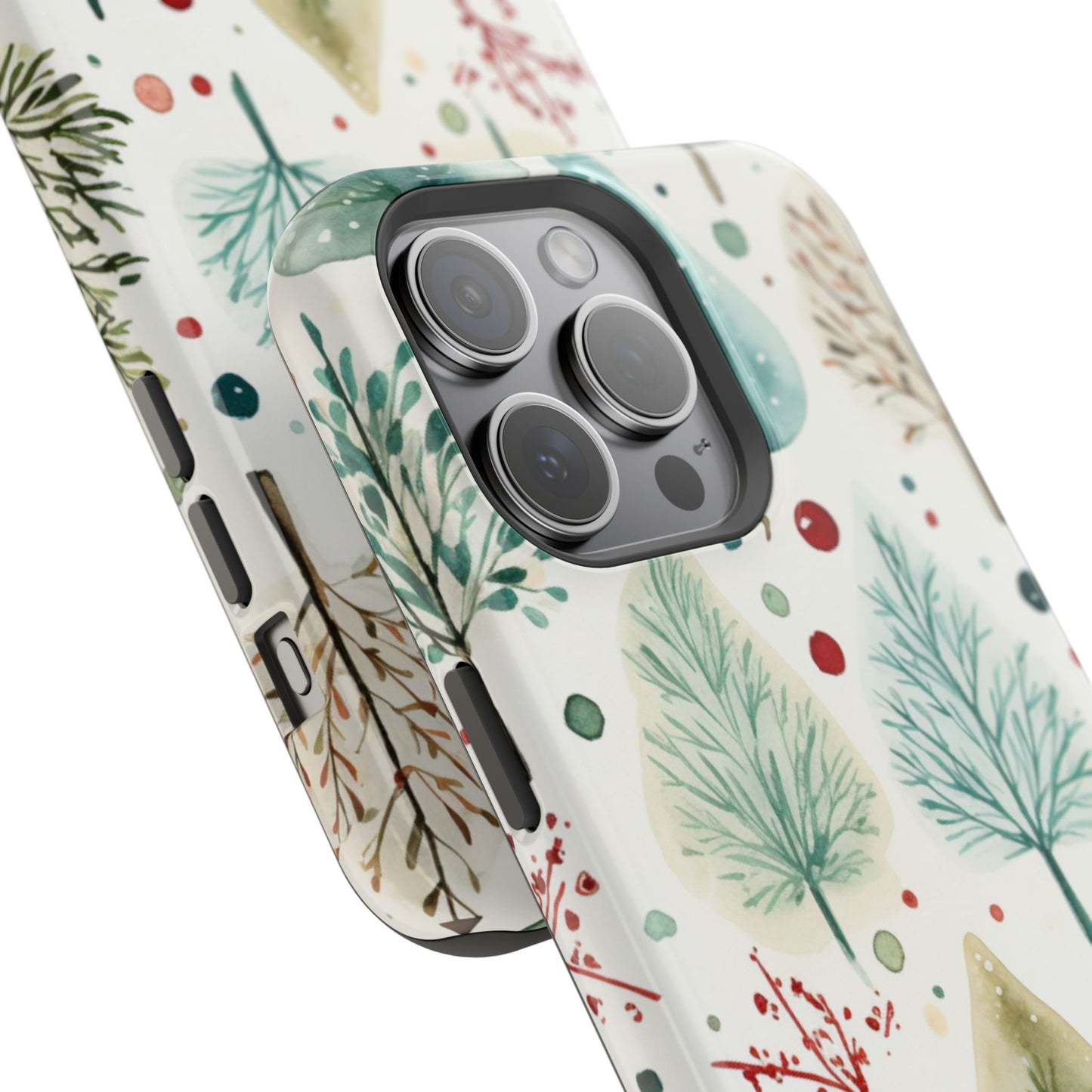 Watercolor Winter Trees MagSafe iPhone Case – Nature-Inspired, Holiday Theme Protective Cover