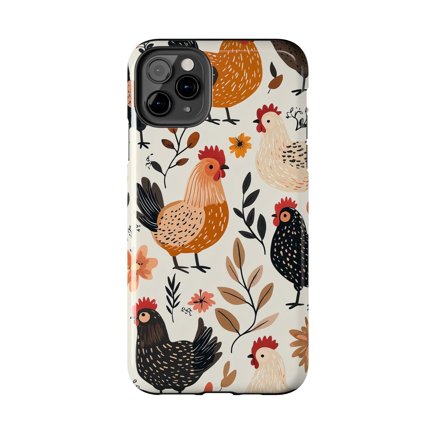 iPhone Case: Cluckin' Vintage – Chickens & Leaves