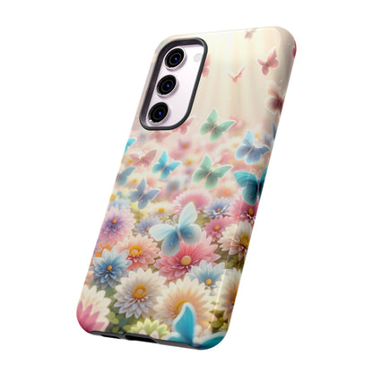 Butterfly Blossom Samsung Case - Pastel Floral Protective Cover