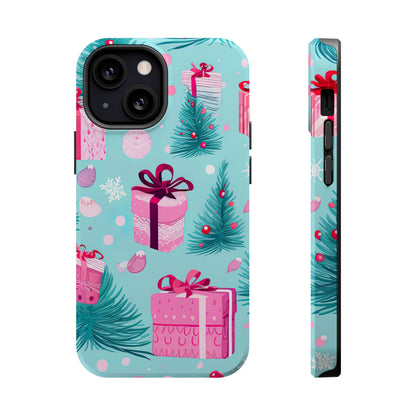 Festive Pink Christmas Gifts and Evergreen MagSafe iPhone Case – Holiday Theme, Protective Cover