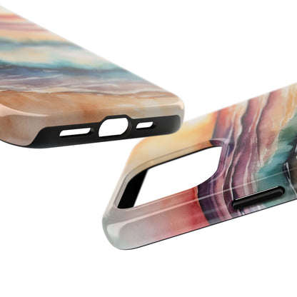 Sunset Waves iPhone Case – Vibrant Watercolor Design