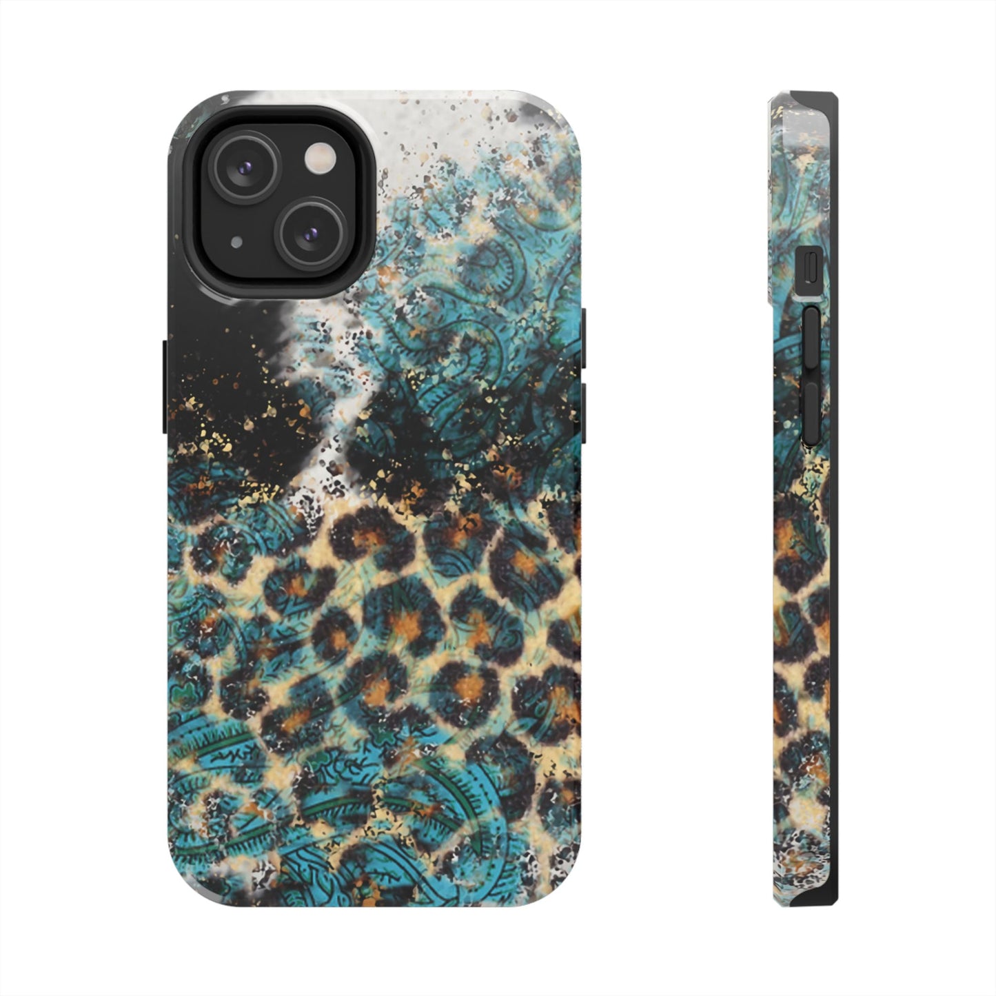 Turquoise Paisley Cowhide Leopard - iPhone Series Case