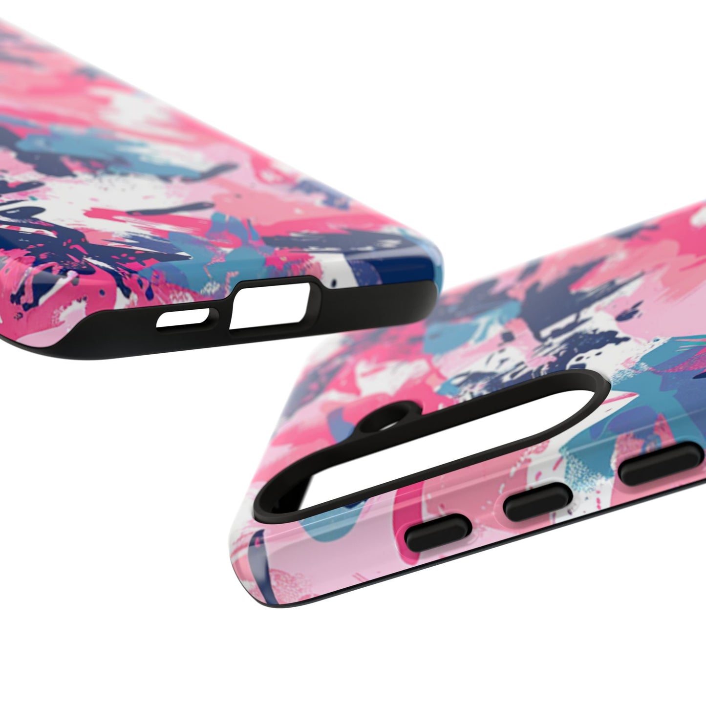 Vibrant Pink & Navy Abstract Splash – Samsung Galaxy Case