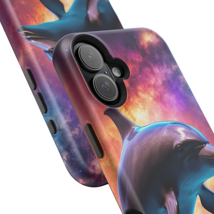 Cosmic Dolphin Galaxy Art - MagSafe-Compatible Case