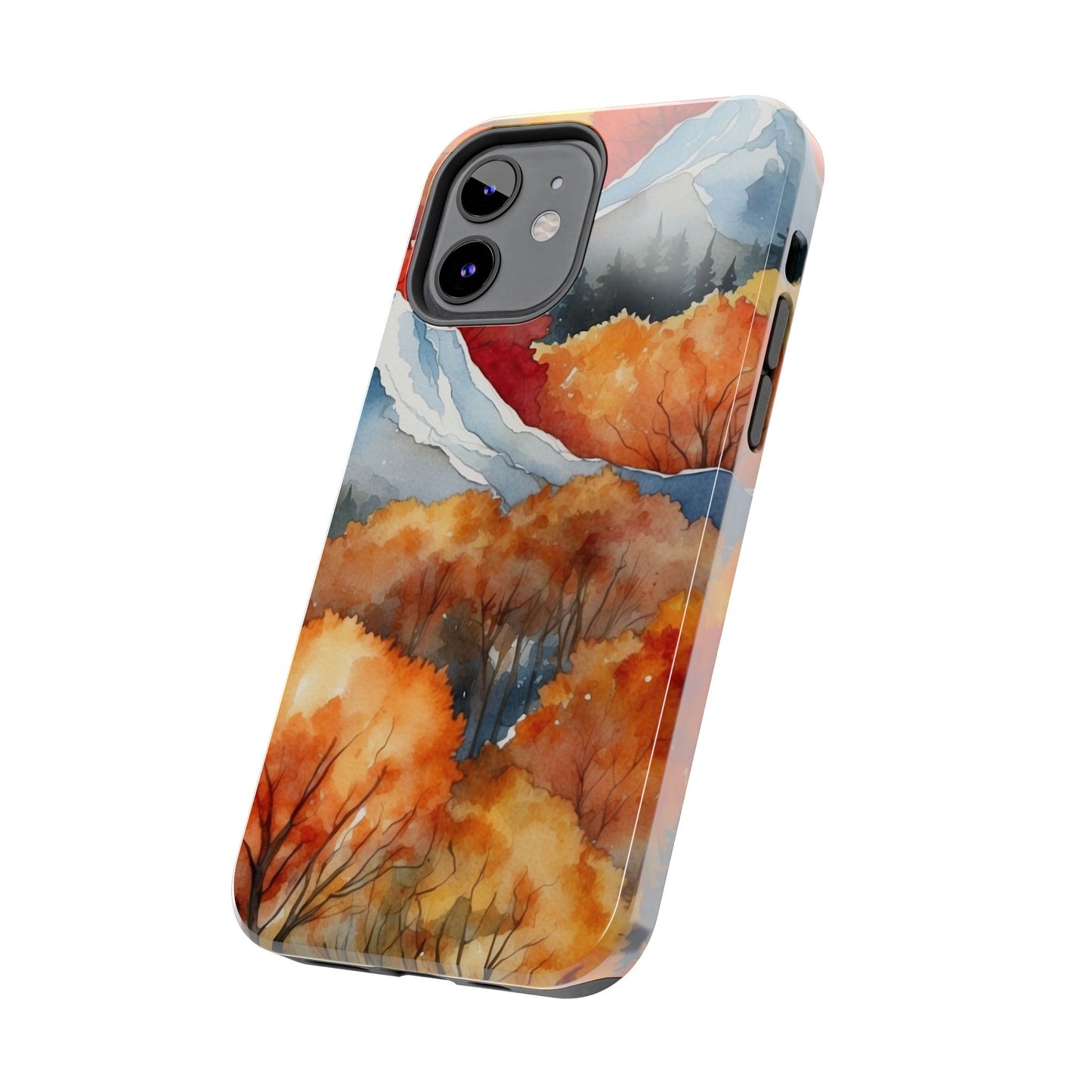 Autumn Mountain Forest Watercolor - iPhone Case