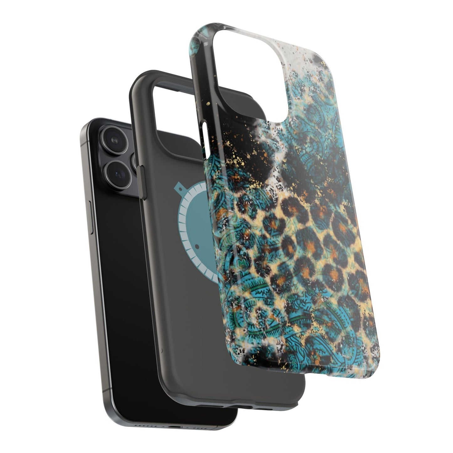 Turquoise Paisley Cowhide Leopard - MagSafe iPhone Series Case