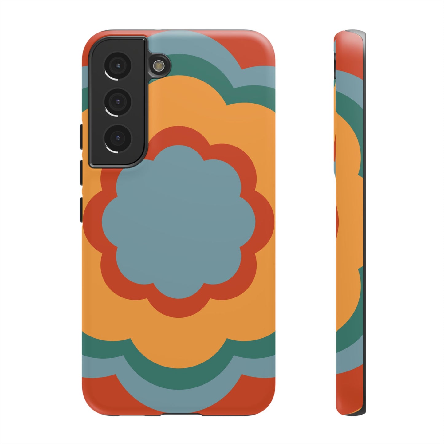 Retro Flower Power Samsung Galaxy Case – Bold 70s-Inspired Design with Dual-Layer Protection